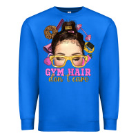 True Royal messy bun gym hair dont care Premium Sweatshirt - NancyCooperArtShop
