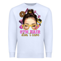 White messy bun gym hair dont care Premium Sweatshirt - NancyCooperArtShop