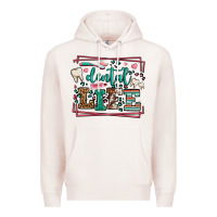 Pale Pink Dental life leopard frame Premium Hoodie - LillyAllenDesigns