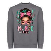 Storm afro messy bun nurse life Heavyweight Sweatshirt - texasbilliewilder