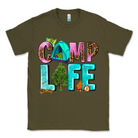 Army Green camp life Classic Tee - AdoDesignShop