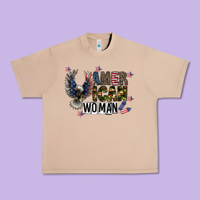American Woman Urban Heavy Tee Designed By Cowhidedigitalart