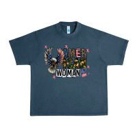 Midnight Navy american woman Urban Heavy Tee - CowhideDigitalArt