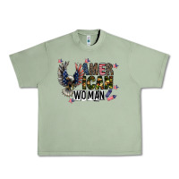 Oil Green american woman Urban Heavy Tee - CowhideDigitalArt