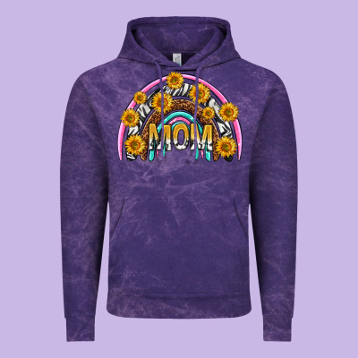 Mom With Sunflower Rainbow Mothers Day Vintage Hoodie Designed By Texasbilliewilder