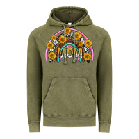 Vintage Olive mom with sunflower rainbow mothers day Vintage Hoodie - texasbilliewilder