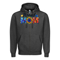 Charcoal Heather proud mom autism Zipper Hoodie - BarkalooDesign