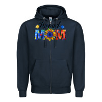 Navy proud mom autism Zipper Hoodie - BarkalooDesign