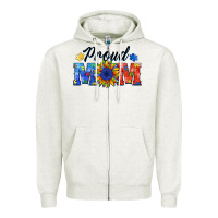 Oatmeal Heather proud mom autism Zipper Hoodie - BarkalooDesign