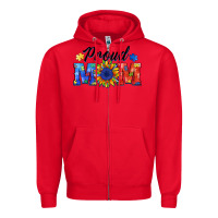 Red proud mom autism Zipper Hoodie - BarkalooDesign