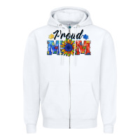 White proud mom autism Zipper Hoodie - BarkalooDesign