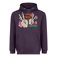 Plum good energy is contagious Heavyweight Hoodie - MaliasSmallBusiness