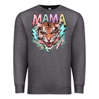 Charcoal Heather mama tiger lightning bolt Premium Sweatshirt - NancyCooperArtShop