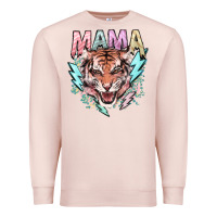 Pale Pink mama tiger lightning bolt Premium Sweatshirt - NancyCooperArtShop