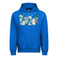 Cobalt winter snowman coffee cups Urban Hoodie - texasbilliewilder