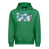 Emerald winter snowman coffee cups Urban Hoodie - texasbilliewilder