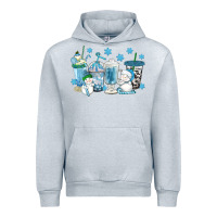 Heather Grey winter snowman coffee cups Urban Hoodie - texasbilliewilder
