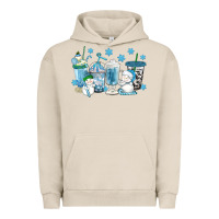 Pigment French Oak winter snowman coffee cups Urban Hoodie - texasbilliewilder