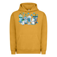 Pigment Peanut Butter winter snowman coffee cups Urban Hoodie - texasbilliewilder