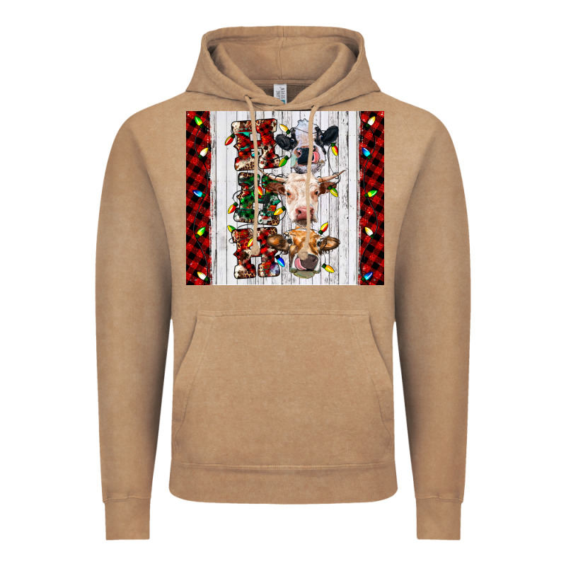Ho Ho Ho Christmas Cow Vintage Hoodie by RanaPortraitStore | Teevron