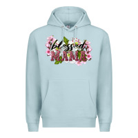 Blue Mist Blessed Mama Premium Hoodie - LillyAllenDesigns