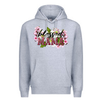 Heather Grey Blessed Mama Premium Hoodie - LillyAllenDesigns