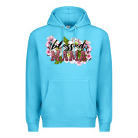 Ocean Blue Blessed Mama Premium Hoodie - LillyAllenDesigns