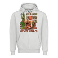 Dove Grey aintgoin down til the sun comes up desert Zipper Hoodie - NancyCooperArtShop