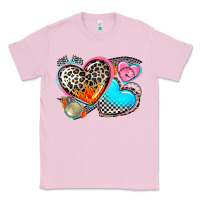 Bubblegum Pink western leopard  racing  hearts Classic Tee - AdoDesignShop