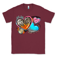 Burgundy western leopard  racing  hearts Classic Tee - AdoDesignShop