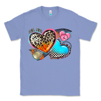 Colony Blue western leopard  racing  hearts Classic Tee - AdoDesignShop