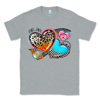Heather Grey western leopard  racing  hearts Classic Tee - AdoDesignShop
