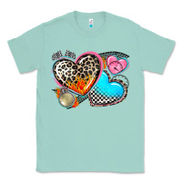 Seafoam western leopard  racing  hearts Classic Tee - AdoDesignShop