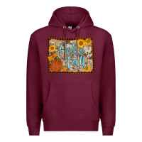 Burgundy hello fall Premium Hoodie - AdoDesignShop