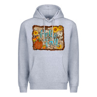 Heather Grey hello fall Premium Hoodie - AdoDesignShop