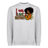 Heather Grey I am black history Heavyweight Sweatshirt - Zillion Design Studio