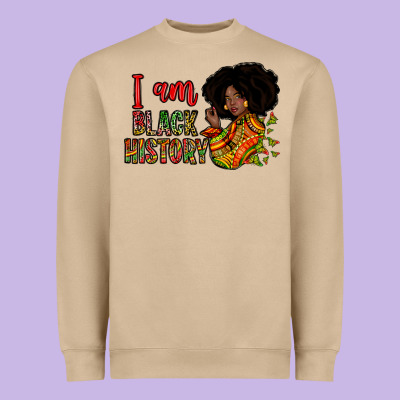 I Am Black History Heavyweight Sweatshirt Designed By Zillion Design Studio