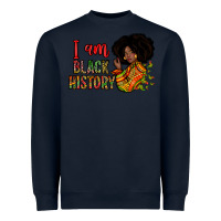 Navy I am black history Heavyweight Sweatshirt - Zillion Design Studio