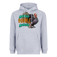 Heather Grey Thanksgiving turkey gobble gobble Heavyweight Hoodie - NancyCooperArtShop