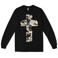 Black cowhide cross Long Sleeve Tee - JahusDesignShop