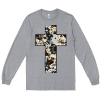 Heather Grey cowhide cross Long Sleeve Tee - JahusDesignShop