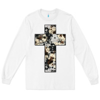 White cowhide cross Long Sleeve Tee - JahusDesignShop