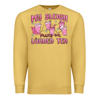 Antique Gold my sleigh runs on loaded tea Premium Sweatshirt - MaliasSmallBusiness