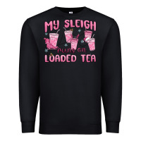 Black my sleigh runs on loaded tea Premium Sweatshirt - MaliasSmallBusiness