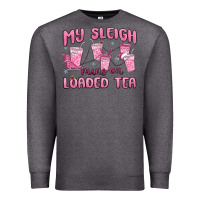 Charcoal Heather my sleigh runs on loaded tea Premium Sweatshirt - MaliasSmallBusiness