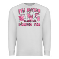 Dove Grey my sleigh runs on loaded tea Premium Sweatshirt - MaliasSmallBusiness