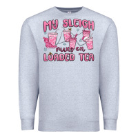 Heather Grey my sleigh runs on loaded tea Premium Sweatshirt - MaliasSmallBusiness