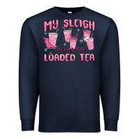 Navy my sleigh runs on loaded tea Premium Sweatshirt - MaliasSmallBusiness