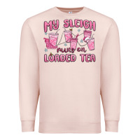 Pale Pink my sleigh runs on loaded tea Premium Sweatshirt - MaliasSmallBusiness