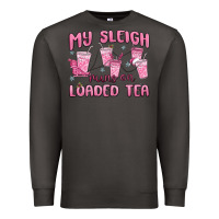 Smoke my sleigh runs on loaded tea Premium Sweatshirt - MaliasSmallBusiness